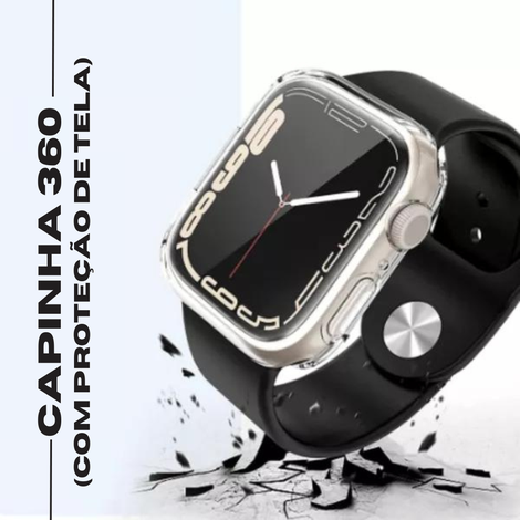 Capinha de Silicone com cobertura de tela para Smartwatches 41/45/49mm